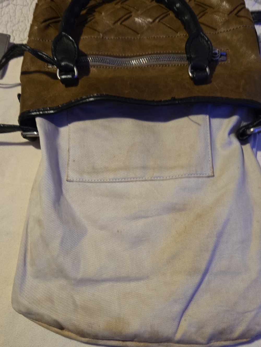 Gryson Woven Leather Tote Bag in Brown - Picture 4 of 4